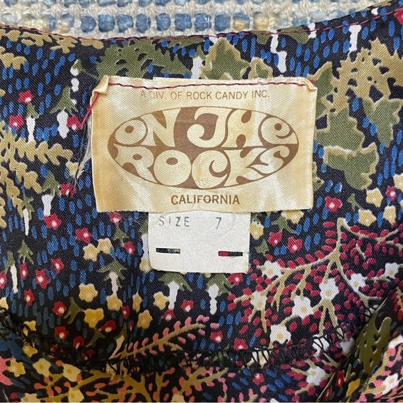 Vintage California On The Rocks Floral Midi Dress 7 Medium - Picture 9 of 10